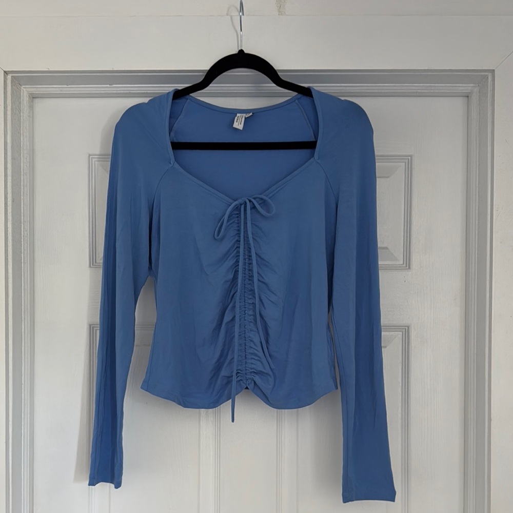 NWOT & Other Stories Blue Ruched Top